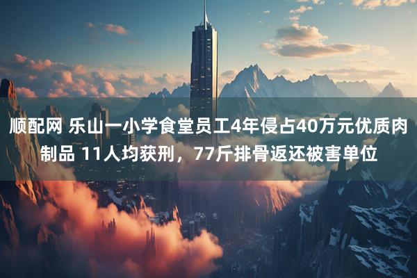 顺配网 乐山一小学食堂员工4年侵占40万元优质肉制品 11人均获刑，77斤排骨返还被害单位